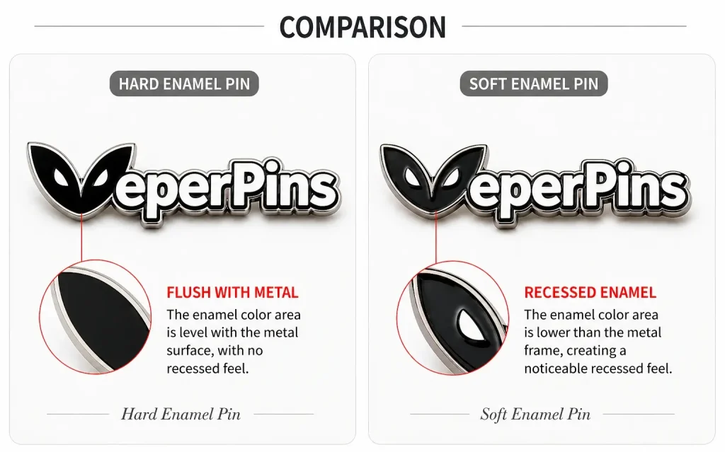 hard enamel vs soft enamel pins