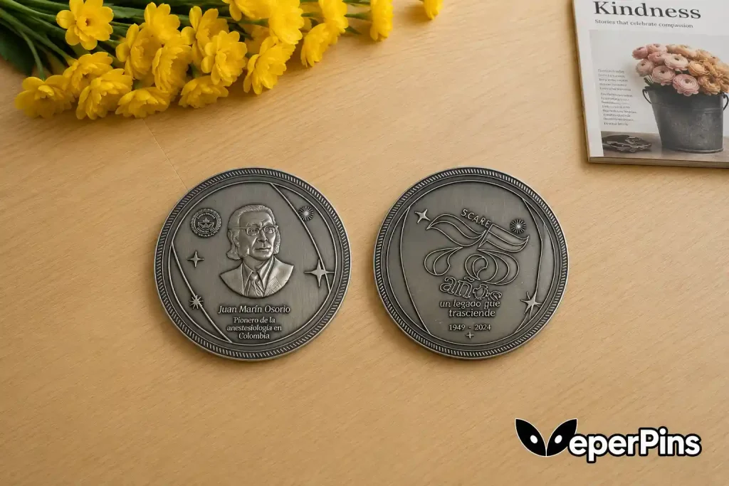 Custom 3D commemorative coin for academic anniversary and institutional recognition