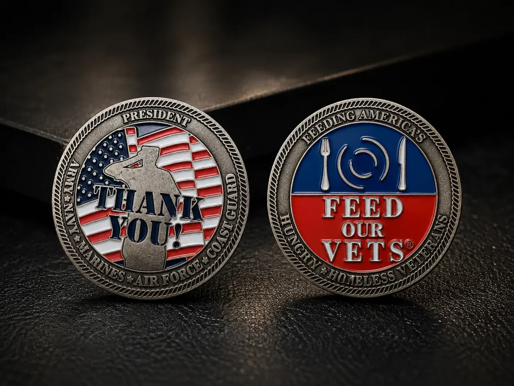 custom veteran charity challenge coins
