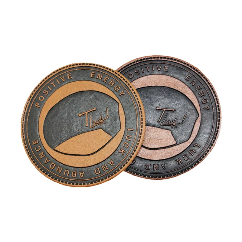 Custom leather patches with debossed logo thumbnail