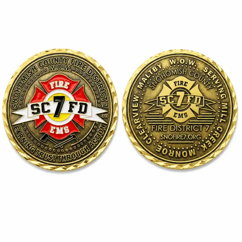 Custom fire department coins