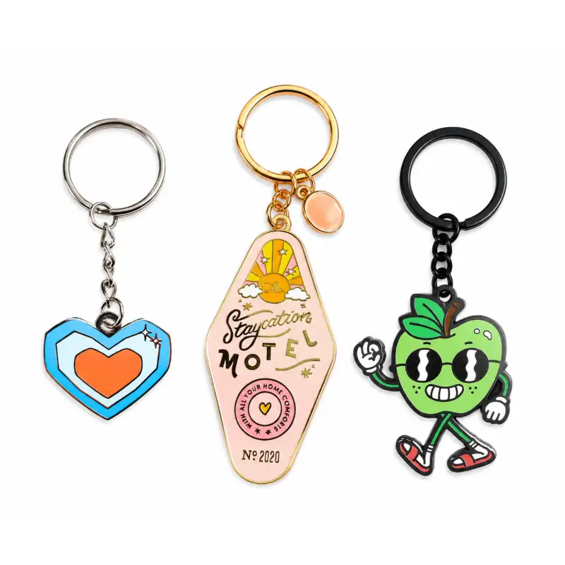 Custom hard enamel keychains with mirror finish thumbnail