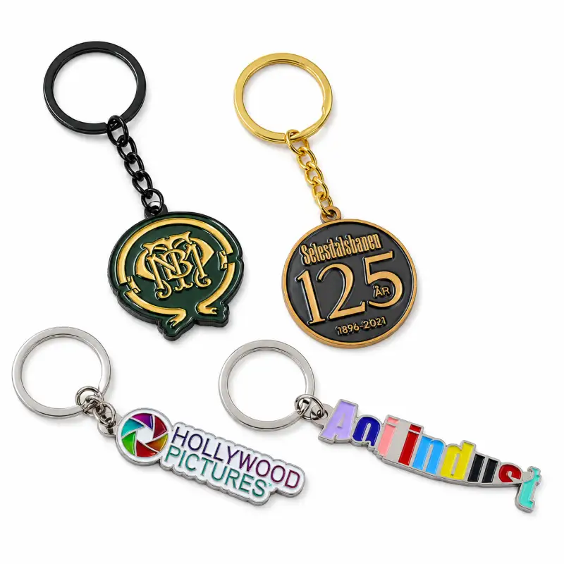 Custom shaped soft enamel keychains thumbnail