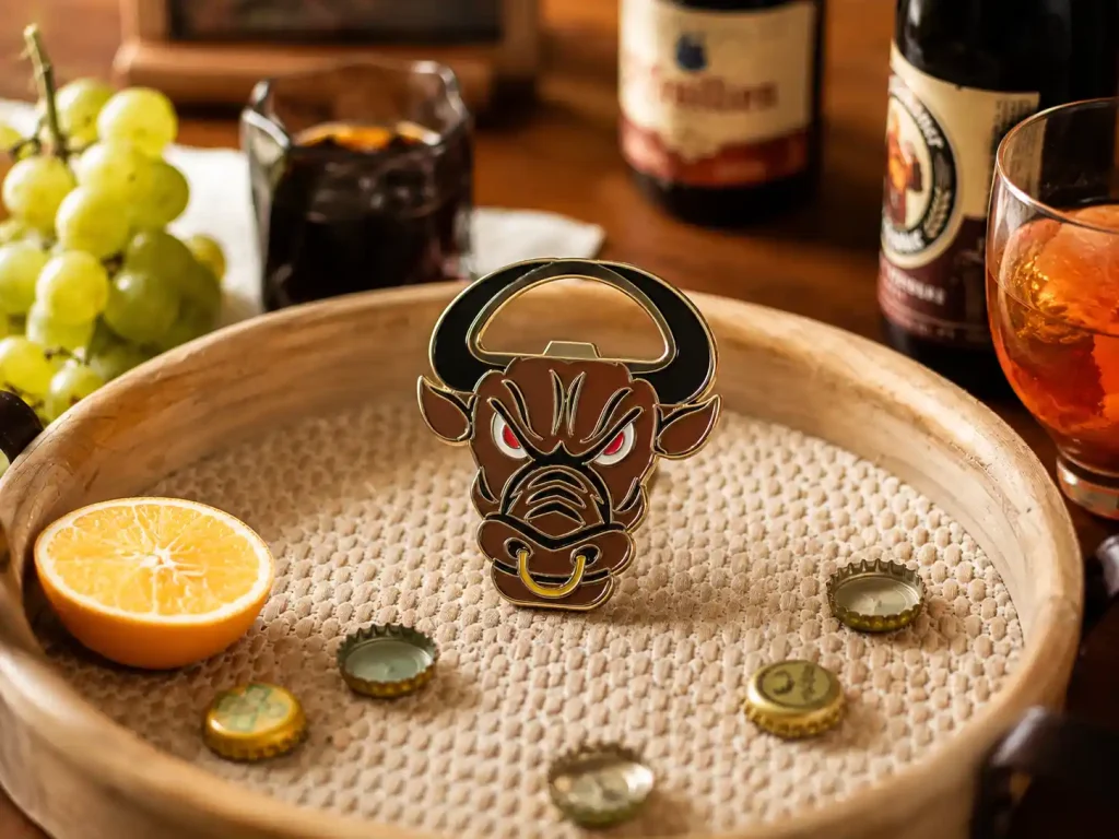Bull-head bottle opener coin