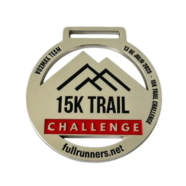 Custom running event medals with logo thumbnail